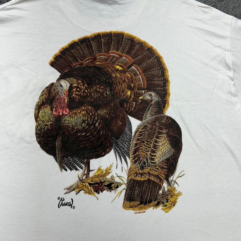 Al Agnew Shirt Mens XL Wild Turkey Bird Nature Graphic Pocket Cotton